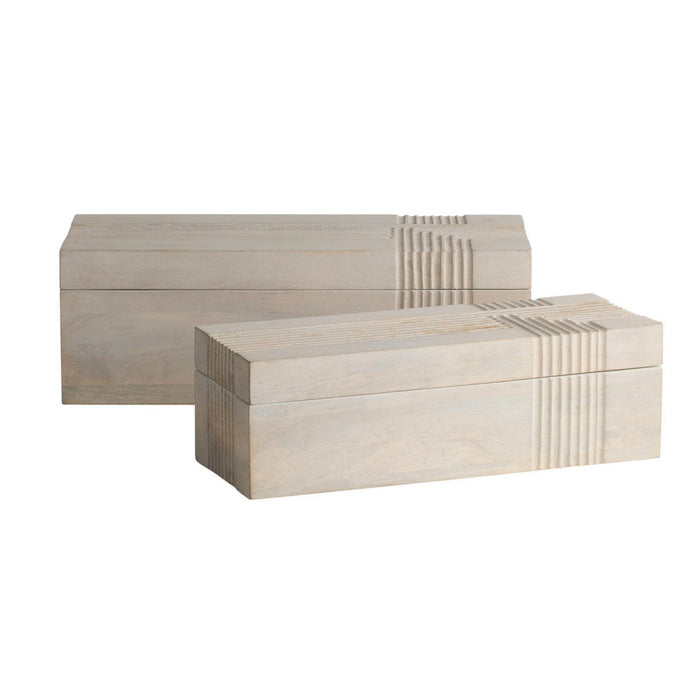 Arteriors ARI23 Boxes, Set of 2, Whitewash