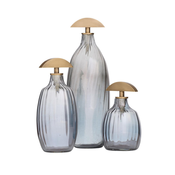 Arteriors ARI22 Decanters, Set of 3, Blue Smoke Luster