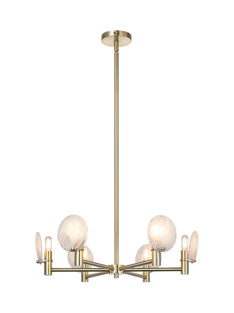 Matteo Lighting C33806CG Six Light Pendant, Champagne Gold
