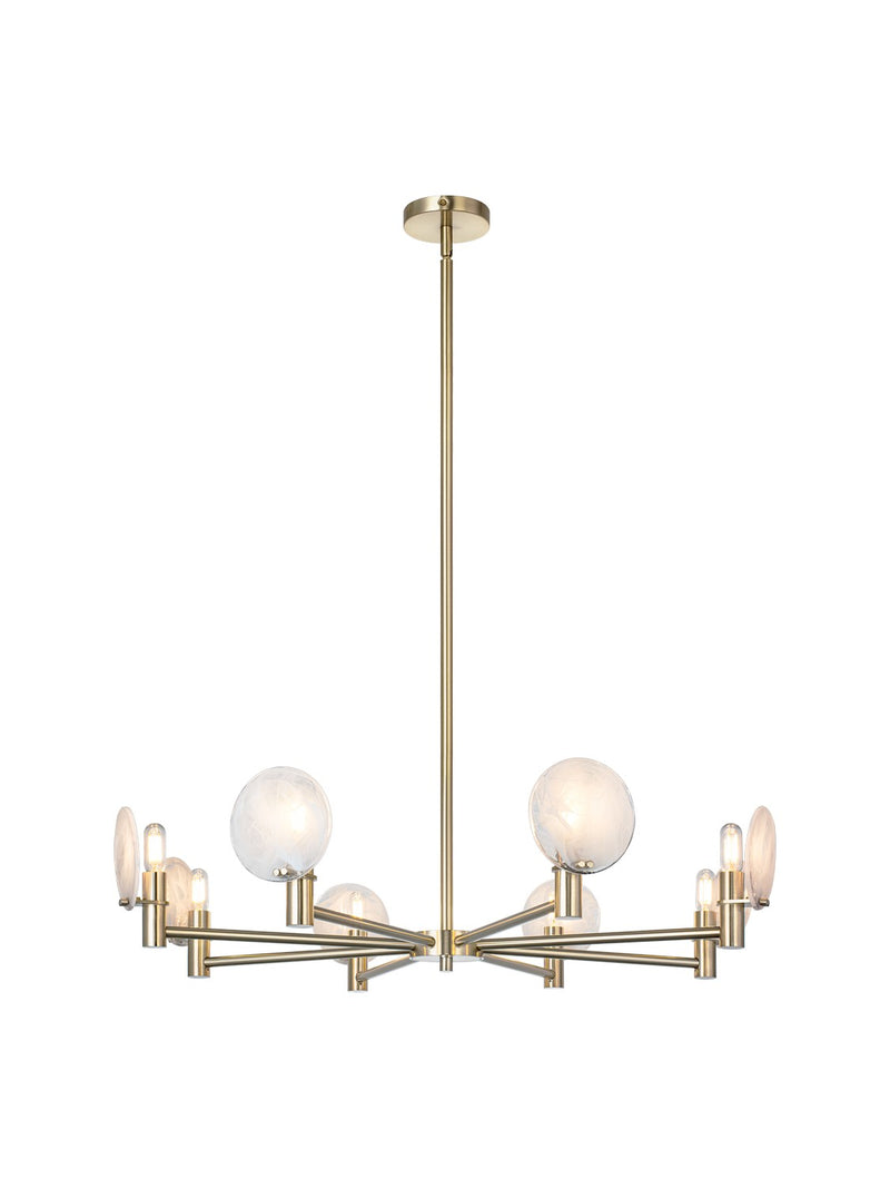 Matteo Lighting C33808CG Eight Light Pendant, Champagne Gold