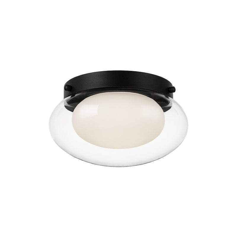 Matteo Lighting M15701MB One Light Flush Mount, Matte Black