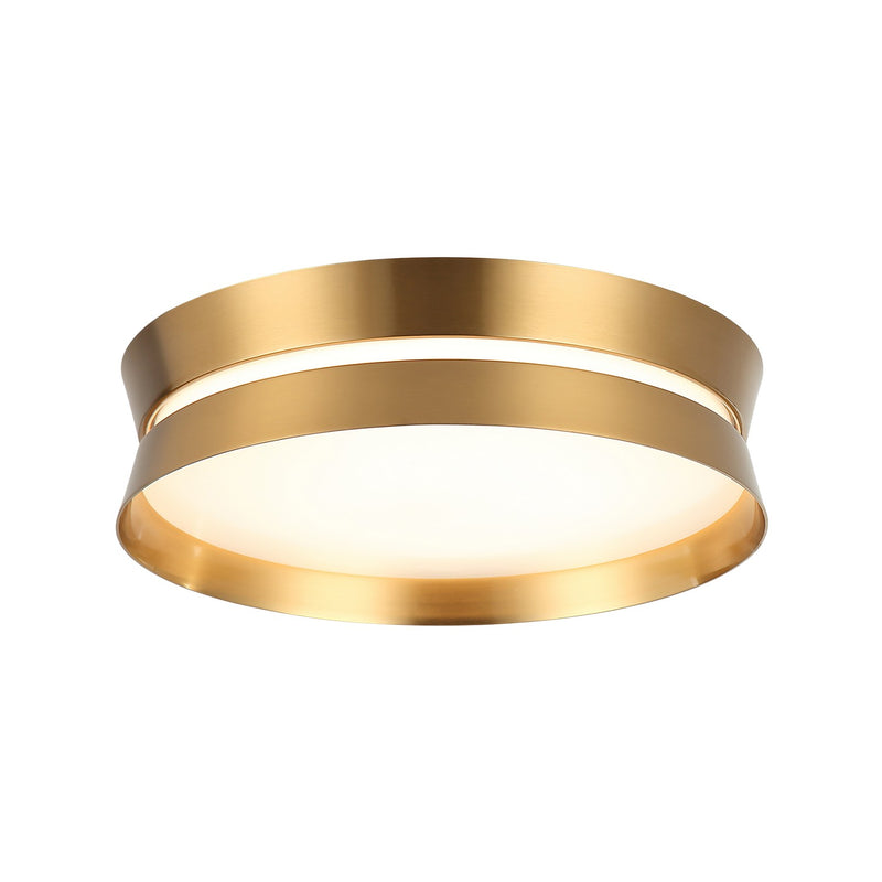 Matteo Lighting M18812AG LED Flush Mount, Aged Gold Brass