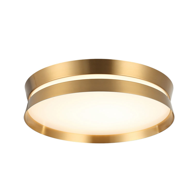 Matteo Lighting M18816AG LED Flush Mount, Aged Gold Brass