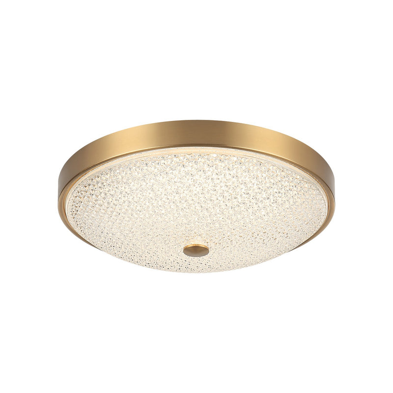 Matteo Lighting M19312AG LED Flush Mount, Aged Gold Brass