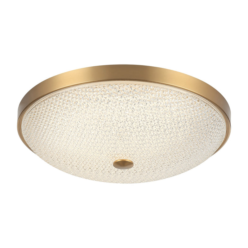 Matteo Lighting M19316AG LED Flush Mount, Aged Gold Brass