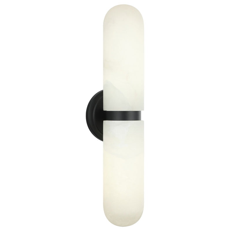 Matteo Lighting S01912MB Two Light Wall Sconce, Matte Black