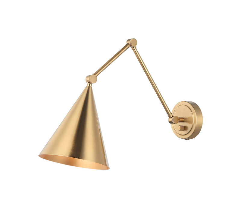 Matteo Lighting S16521AG One Light Wall Sconce, Aged Gold Brass