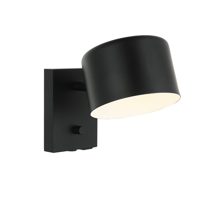 Matteo Lighting S16601BK One Light Wall Sconce, Black