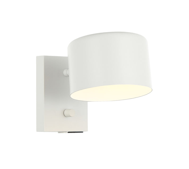 Matteo Lighting S16601WH One Light Wall Sconce, White