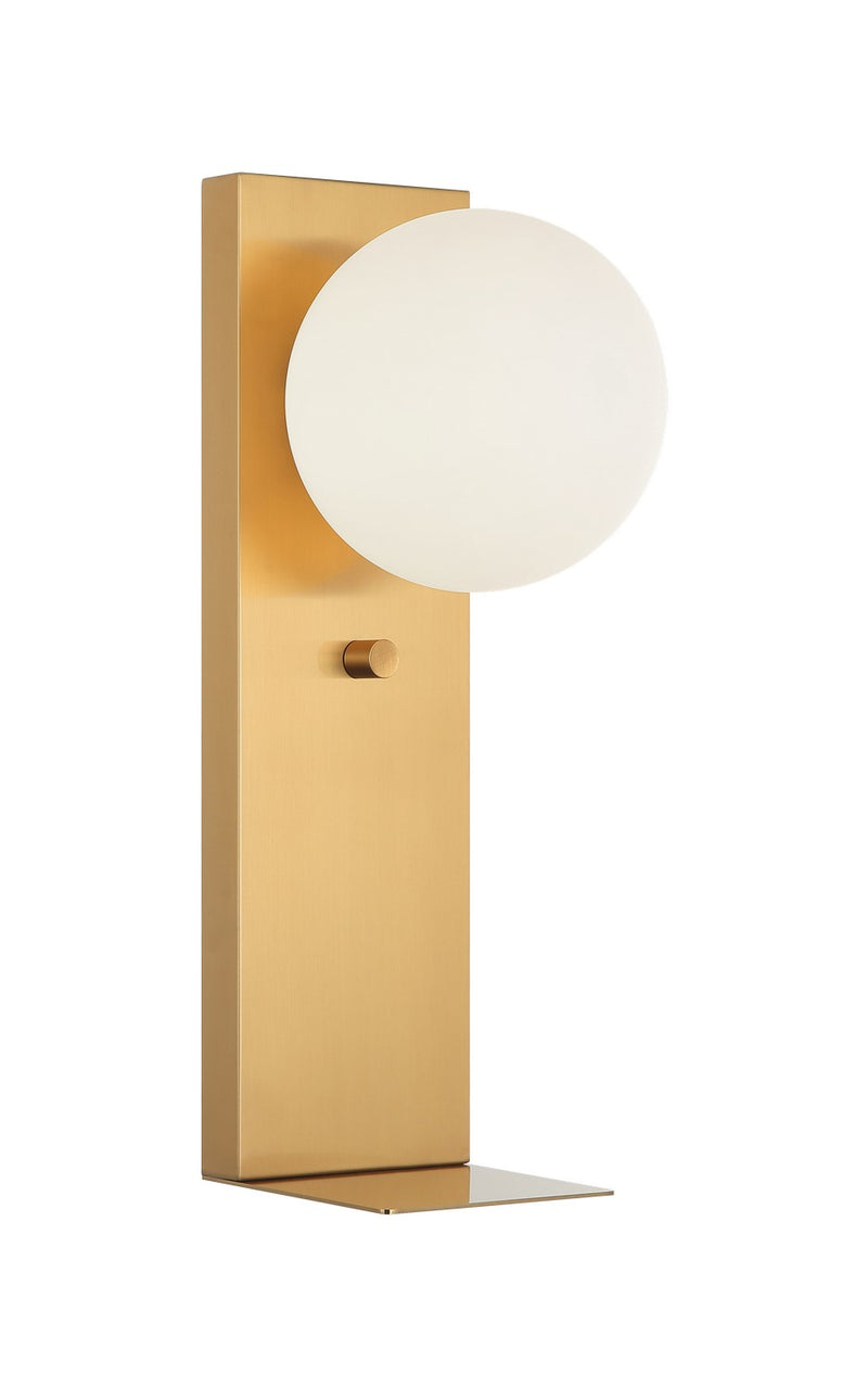 Matteo Lighting S17801AG One Light Wall Sconce, Aged Gold Brass