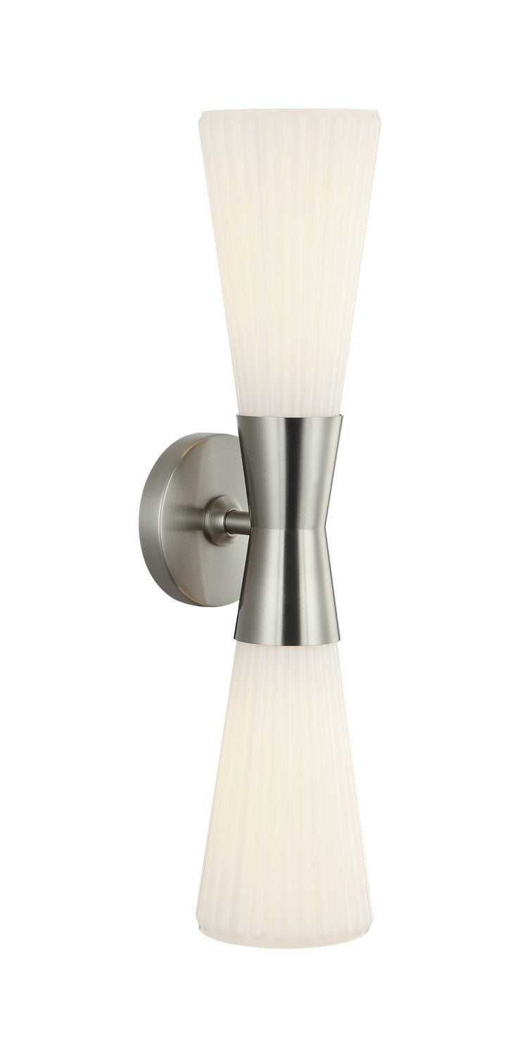 Matteo Lighting S18112BN Two Light Wall Sconce, Brushed Nickel