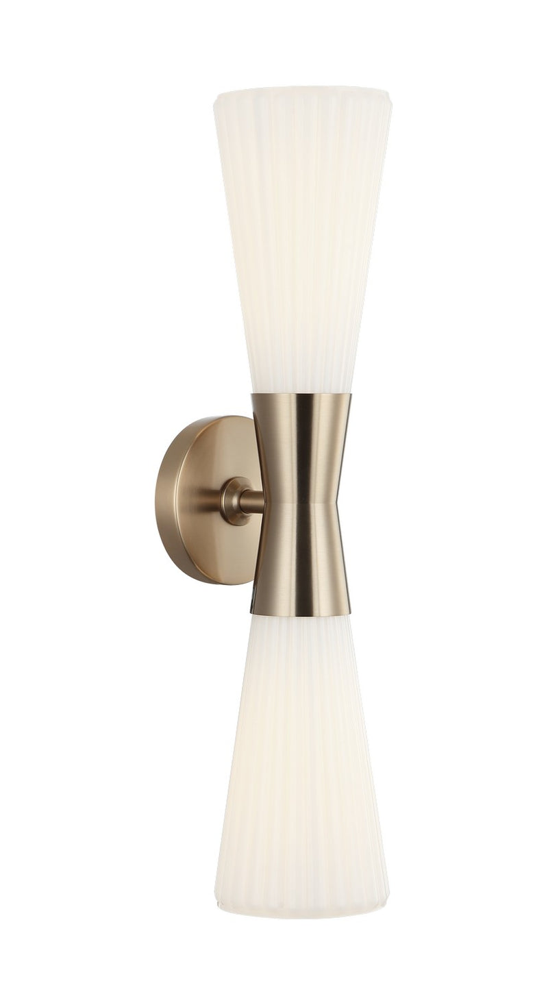 Matteo Lighting S18112CG Two Light Wall Sconce, Champagne Gold