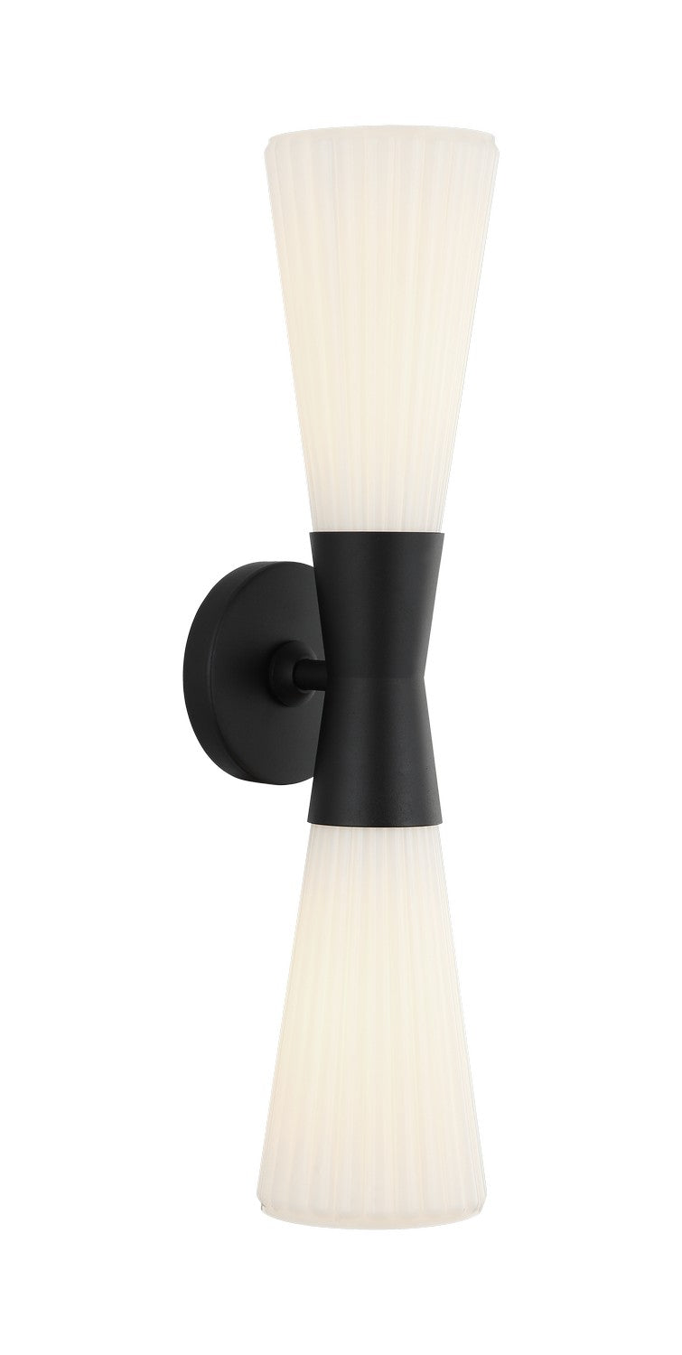Matteo Lighting S18112MB Two Light Wall Sconce, Matte Black