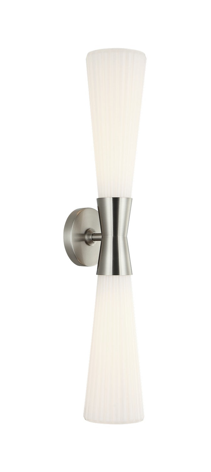 Matteo Lighting S18122BN Two Light Wall Sconce, Brushed Nickel