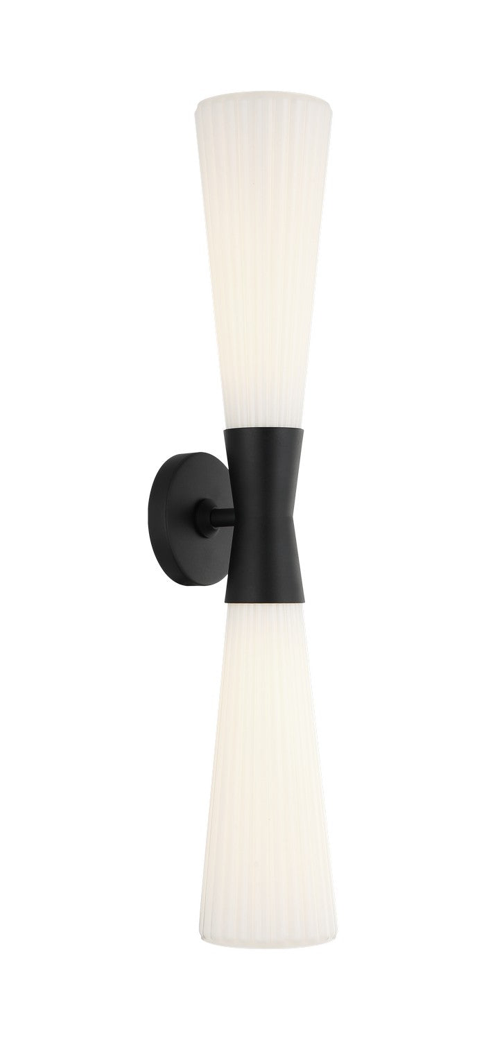 Matteo Lighting S18122MB Two Light Wall Sconce, Matte Black