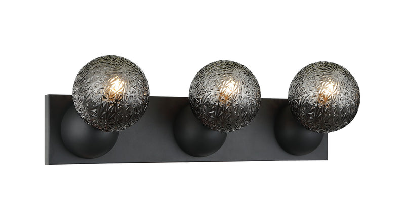 Matteo Lighting S18403MB Three Light Wall Sconce, Matte Black