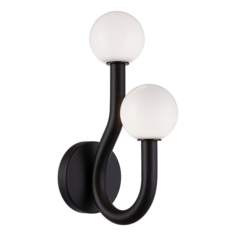Matteo Lighting W34202MBOP Two Light Wall Sconce, Matte Black
