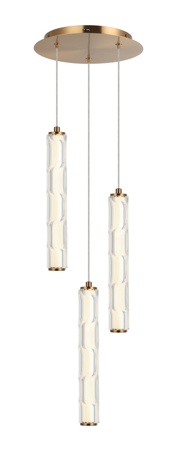 Matteo Lighting C31803AG LED Pendant, Aged Gold Brass
