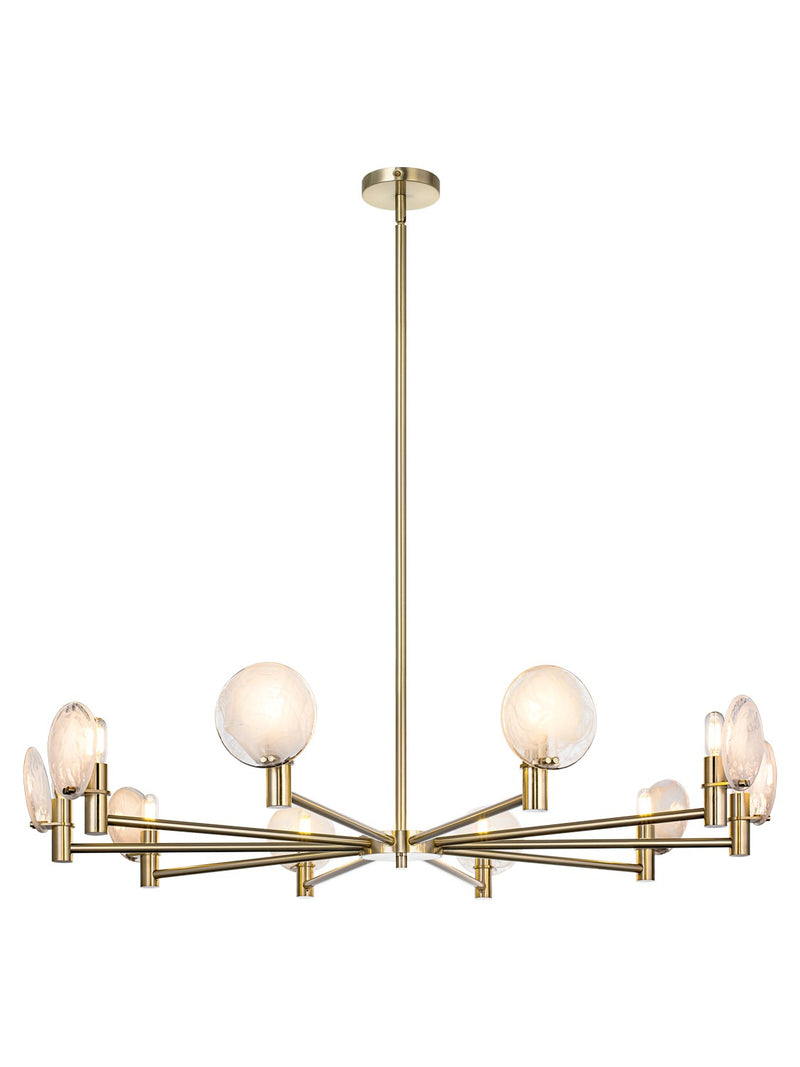 Matteo Lighting C33810CG Ten Light Pendant, Champagne Gold