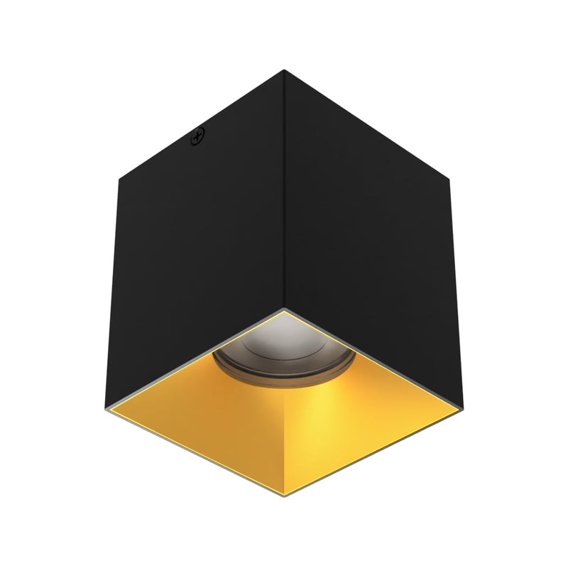 W.A.C. Lighting C4SL-NCS-BKGL LED Flush Mount, Black/Gold