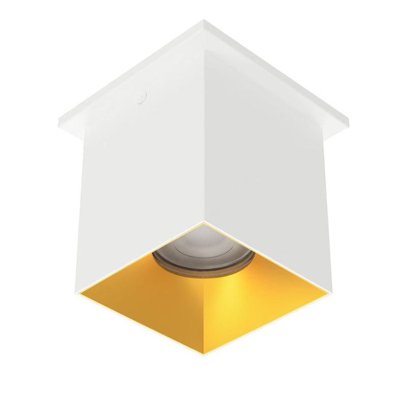 W.A.C. Lighting C4ST-NCS-WTGL LED Flush Mount, White/Gold
