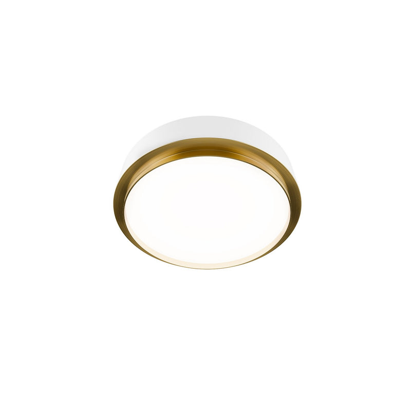 W.A.C. Lighting FM-20515-30-WT/AB LED Flush Mount, White/Aged Brass