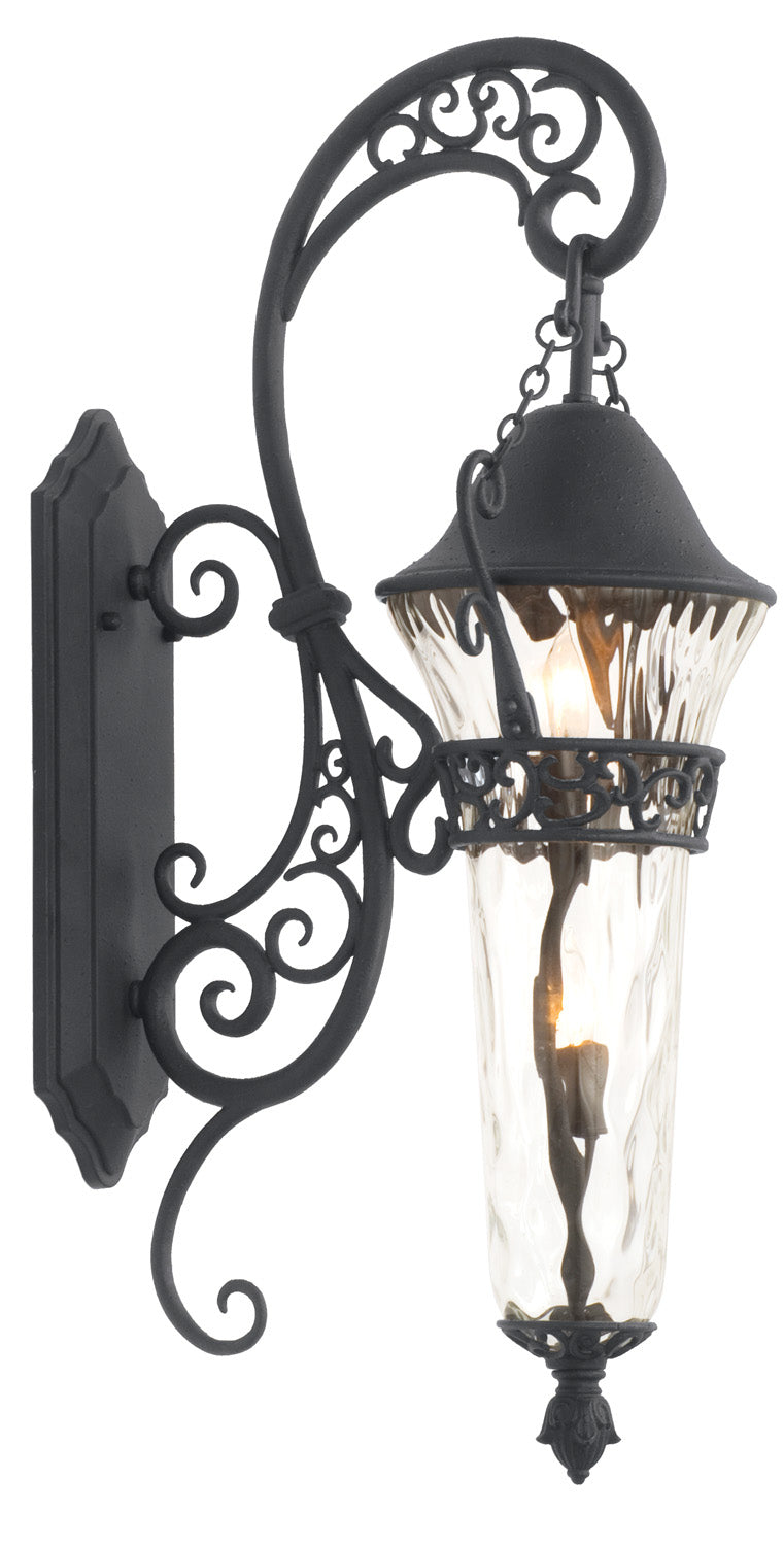Kalco 9412MB Two Light Outdoor Wall Bracket, Textured Matte Black
