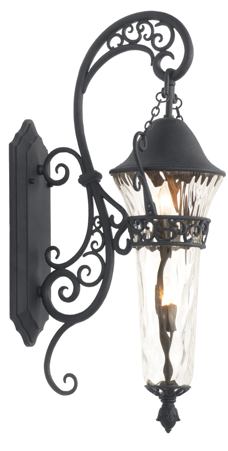 Kalco 9413MB Two Light Outdoor Wall Bracket, Textured Matte Black