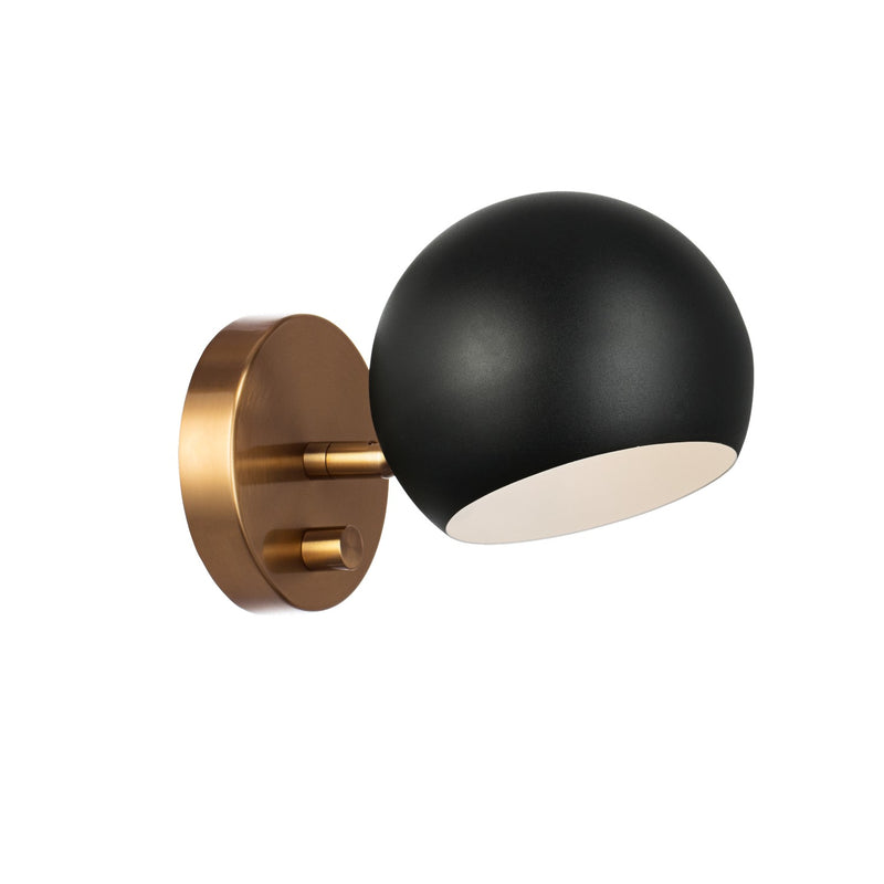Matteo Lighting W31701MBAG One Light Wall Sconce, Matte Black