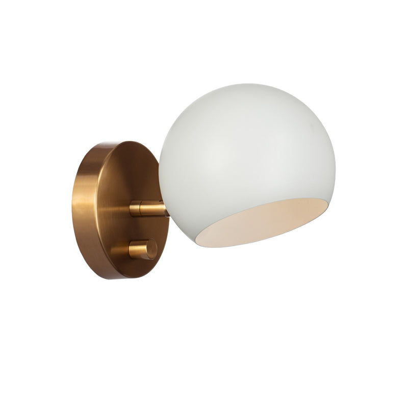 Matteo Lighting W31701MWAG One Light Wall Sconce, Matte White