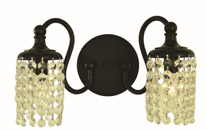 Framburg 5902 MBLACK Two Light Wall Sconce, Matte Black