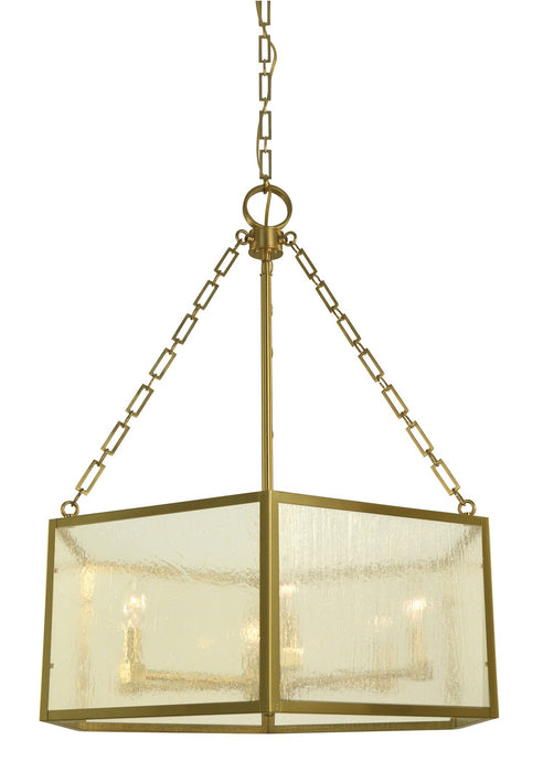 Framburg 5915 BR Six Light Chandelier, Brushed Brass