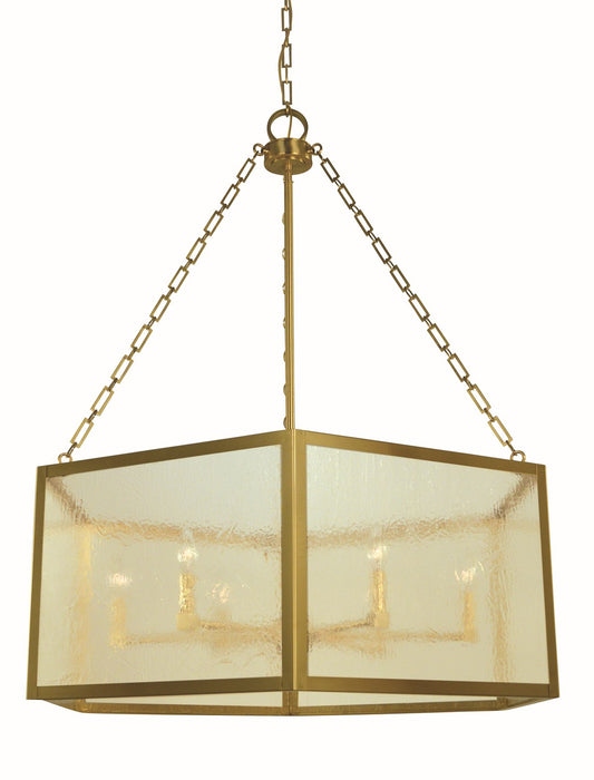 Framburg 5916 BR Six Light Chandelier, Brushed Brass