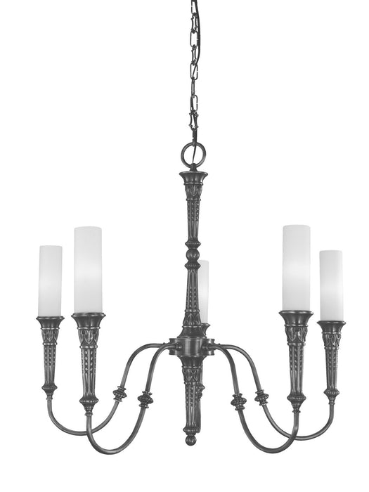 Framburg 5975 BN Five Light Chandelier, Brushed Nickel