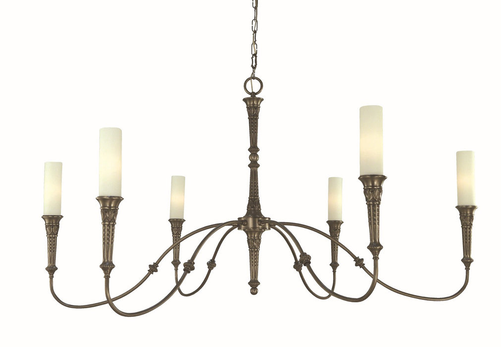Framburg 5976 BN Six Light Chandelier, Brushed Nickel