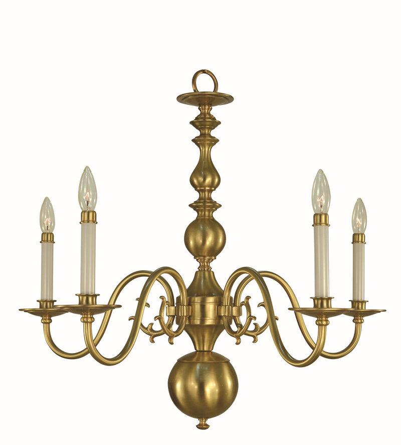 Framburg 9125 BR Five Light Chandelier, Brushed Brass