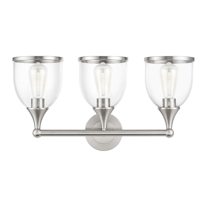 Livex Lighting 14133-91 Three Light Vanity Sconce, Brushed Nickel