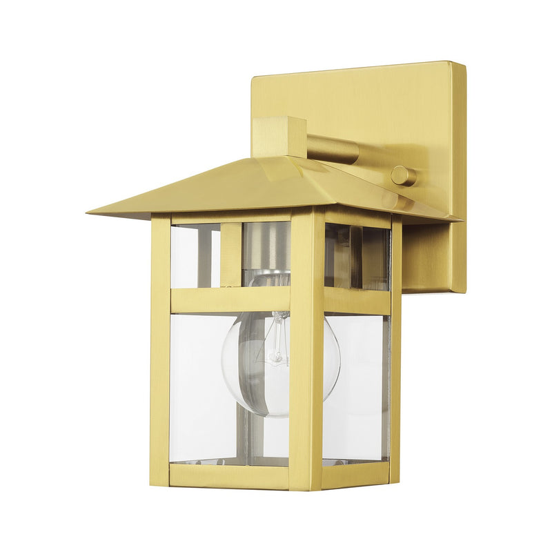 Livex Lighting 21321-32 One Light Outdoor Wall Lantern, Satin Gold