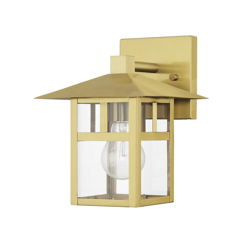 Livex Lighting 21322-32 One Light Outdoor Wall Lantern, Satin Gold