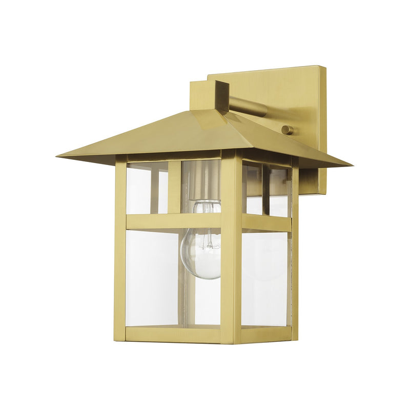 Livex Lighting 21323-32 One Light Outdoor Wall Lantern, Satin Gold