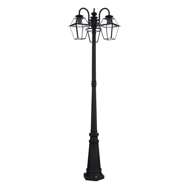Livex Lighting 21863-04 Three Head Outdoor Post Light, Black