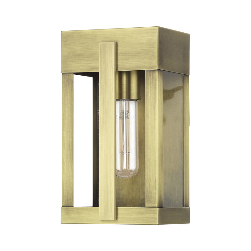Livex Lighting 28961-01 One Light Outdoor Wall Lantern, Antique Brass
