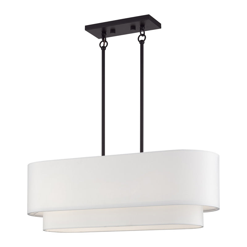 Livex Lighting 41085-07 Three Light Linear Chandelier, Bronze