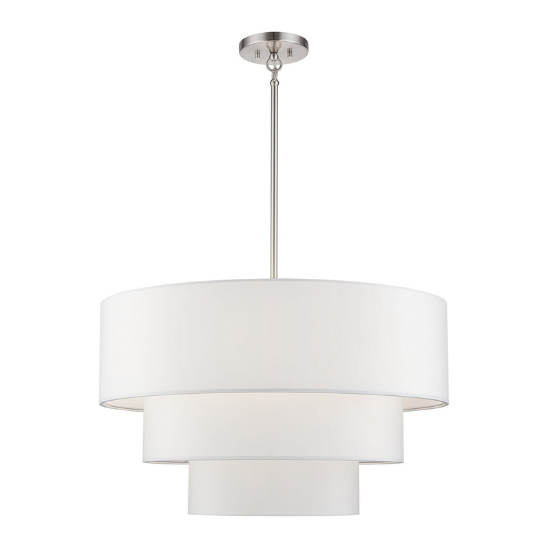 Livex Lighting 41087-91 Five Light Pendant Chandelier, Brushed Nickel