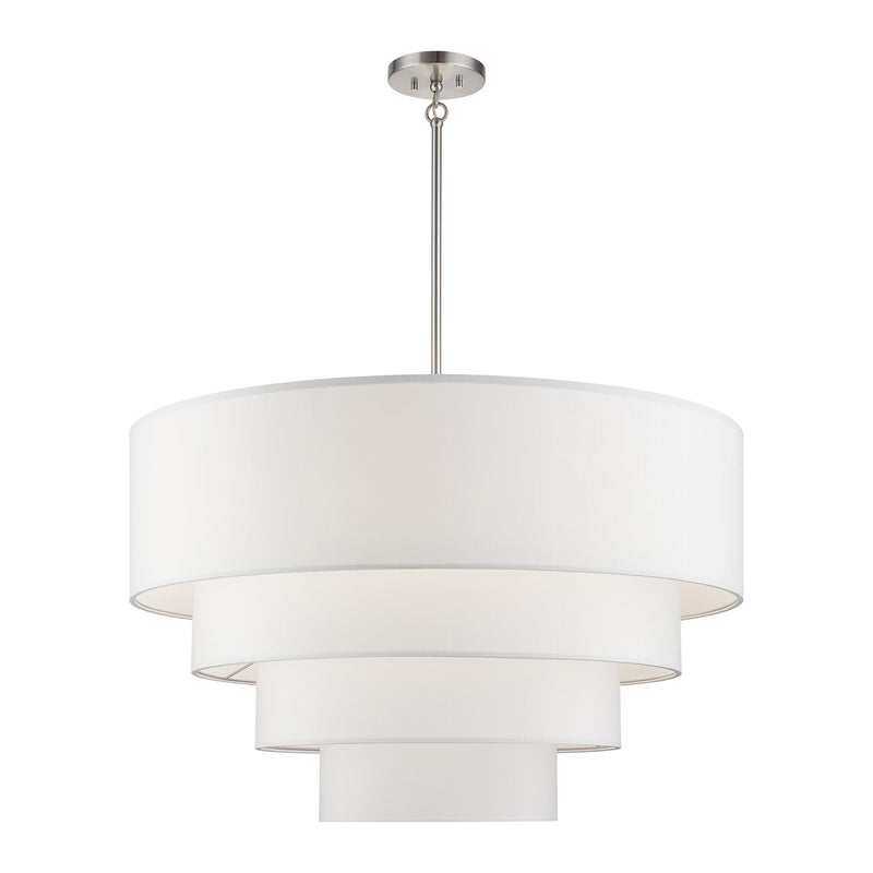 Livex Lighting 41088-91 Eight Light Pendant Chandelier, Brushed Nickel