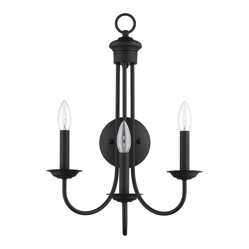 Livex Lighting 42673-04 Three Light Wall Sconce, Black