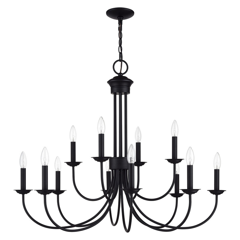 Livex Lighting 42680-04 12 Light Chandelier, Black