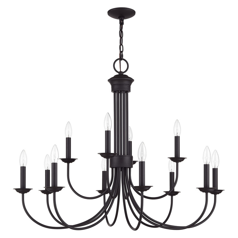 Livex Lighting 42680-07 12 Light Chandelier, Bronze
