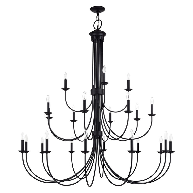 Livex Lighting 42686-04 24 Light Foyer Chandelier, Black