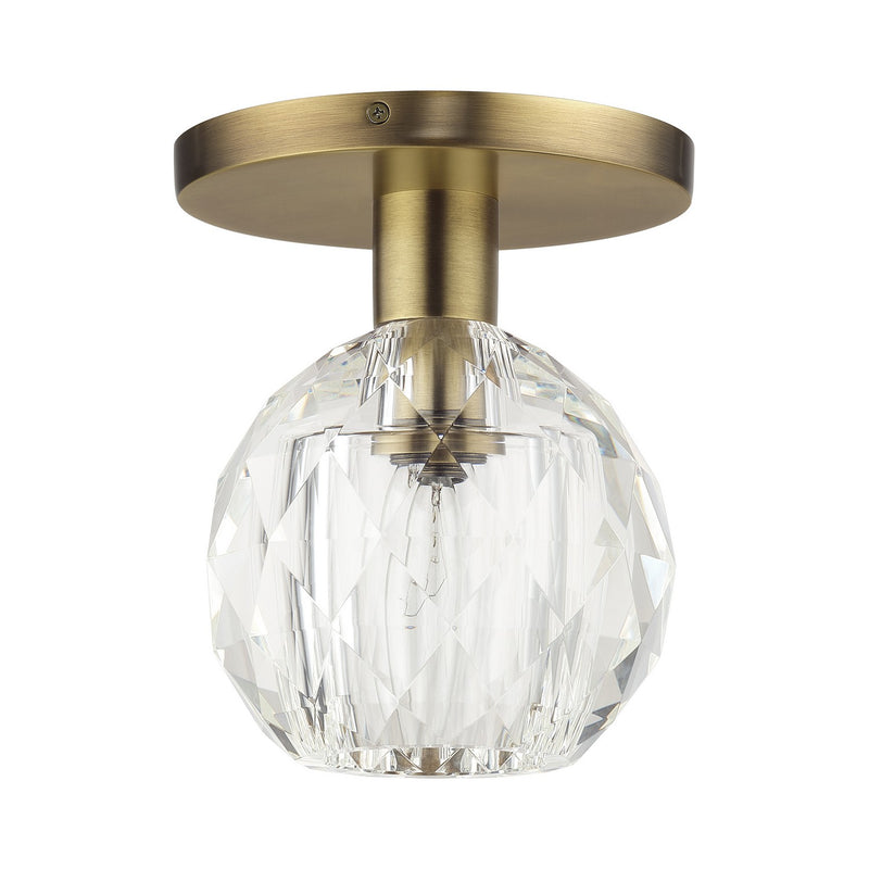 Livex Lighting 46320-08 One Light Semi-Flush Mount, Natural Brass